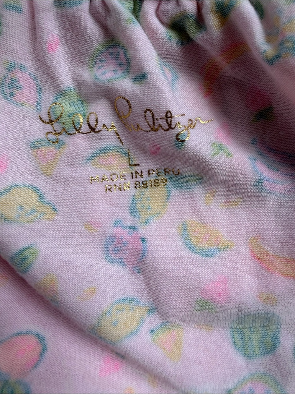 Lilly Pulitzer Pastel Pink Tropical Fruit Print Top Large - Picture 5 of 5
